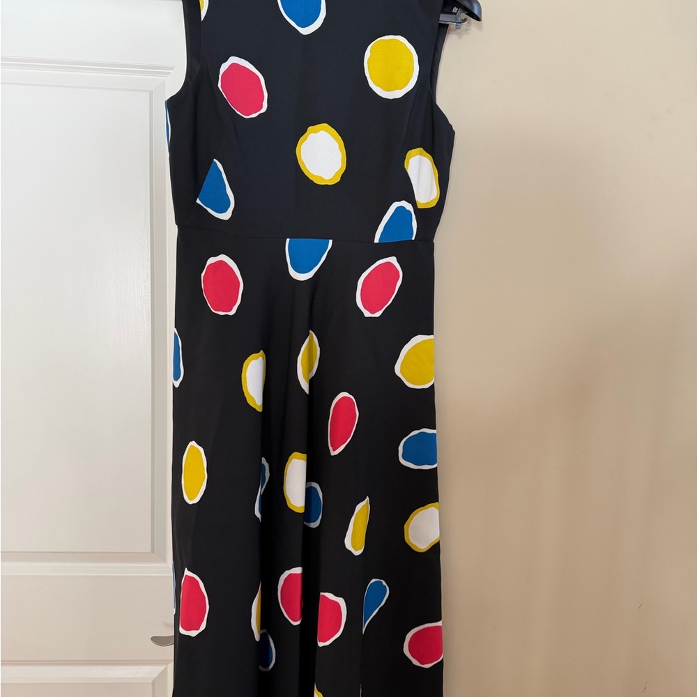 LK Bennett Black Dress with Multicolor Polka Dots NWT